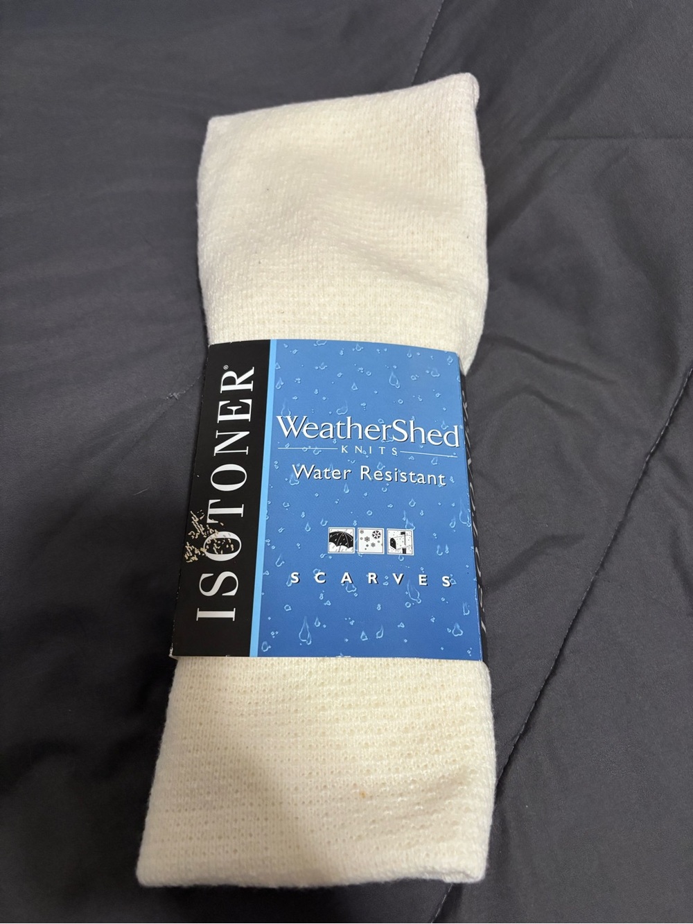 isotoner White WeatherShed Knitted Water-Resistant Scarf